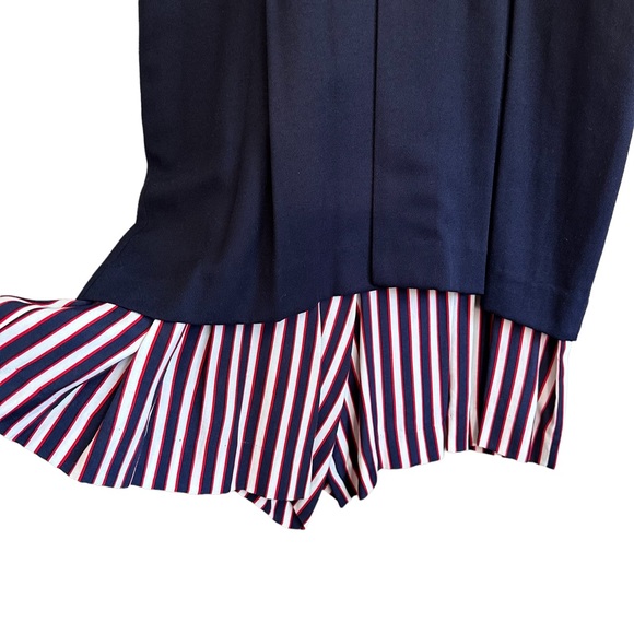 Vintage John Roberts Navy and red stripe dress. 10 - Picture 6 of 10